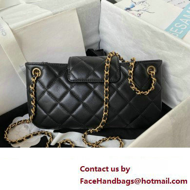 Chanel Lambskin  &  Gold-Tone Metal Baguette Bag AS4611 Black 2024